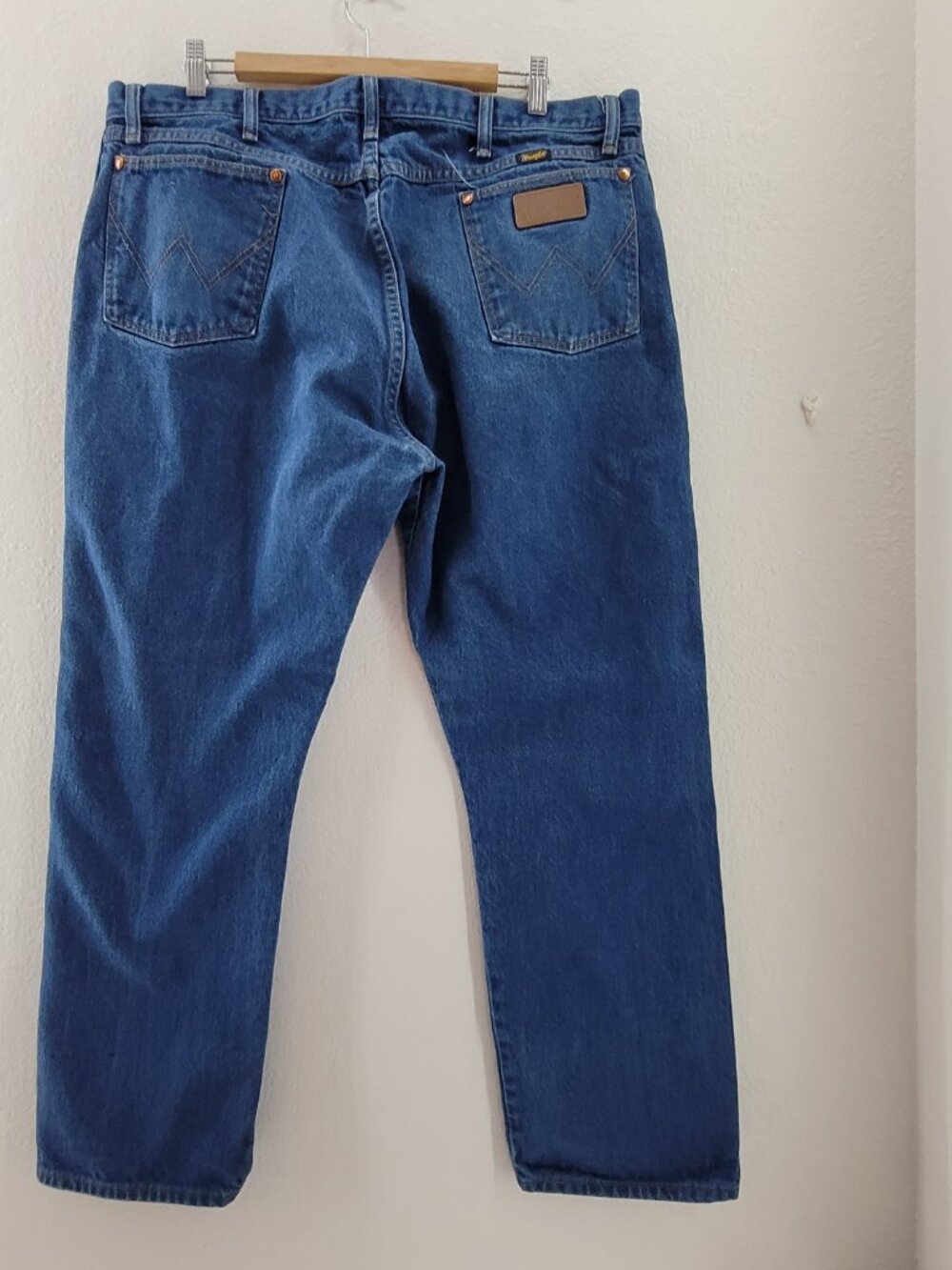 Vintage Wranglers 13MWZ High Waist Straight Leg Jeans 38x30 USA Made Wallet Mark